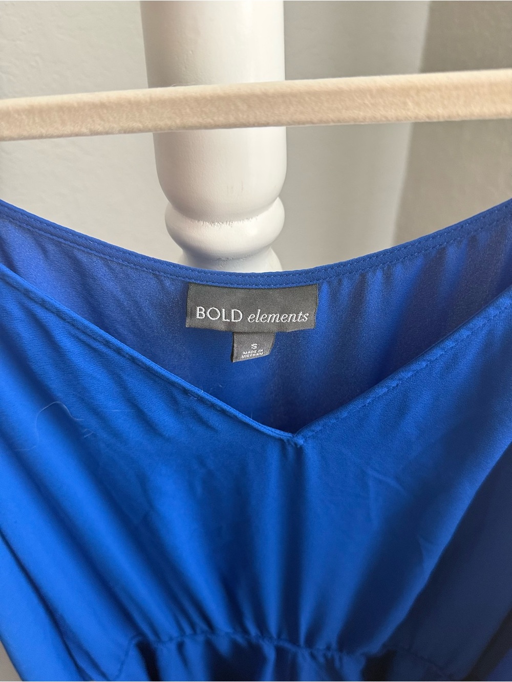 BOLD elements Cobalt Blue V-Neck Romper with Ruffle Sleeves - Picture 3 of 3